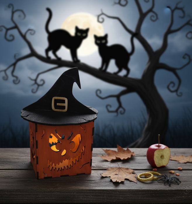 Dynia Lampion Straszny Halloween Dekoracja | Duch Dynia Pająk 3D