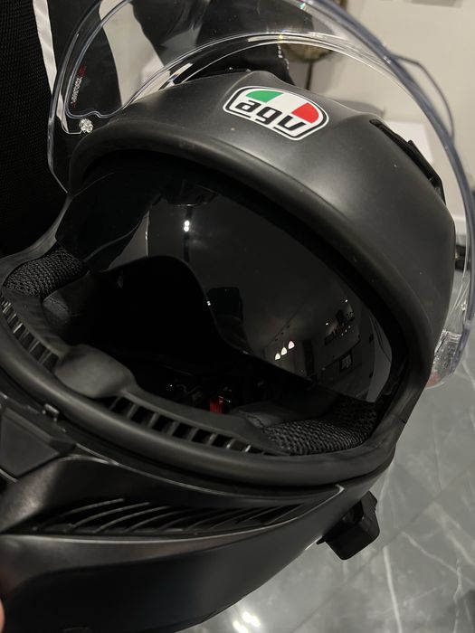 Мотошлем AGV K-3 MATT BLACK с гарнитурой FreedConn и пинлоком