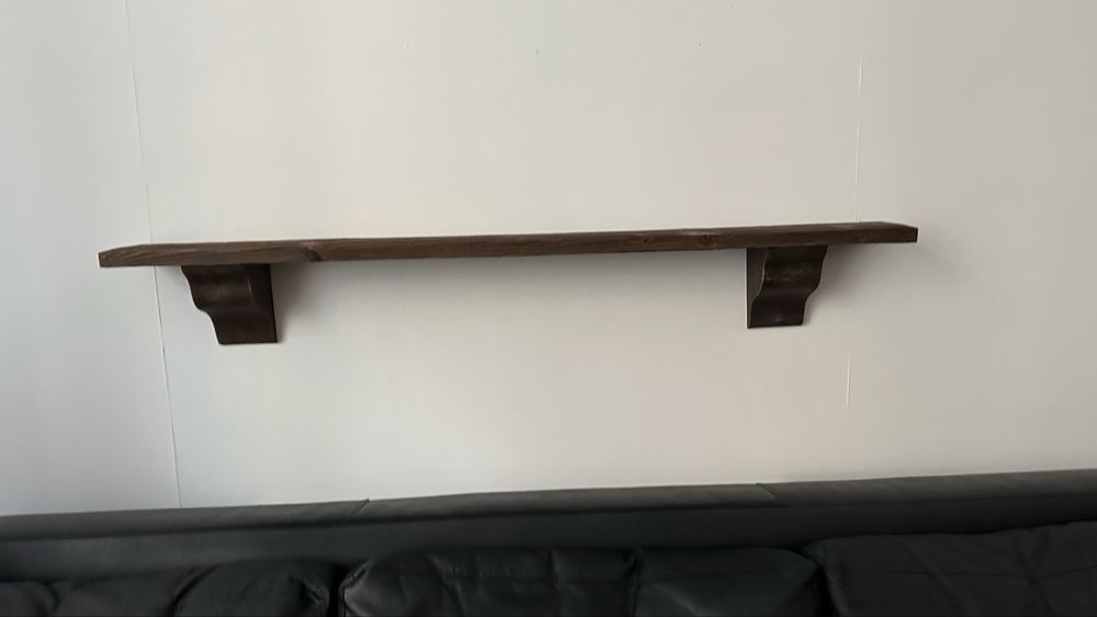 Polka rustykalna vintage drewno naturalne ciemny braz