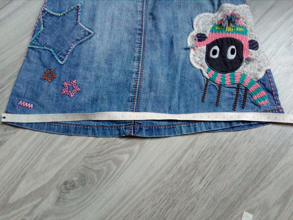 Sukienka jeansowa ze zdobieniami dla dziewczynki 92 cm