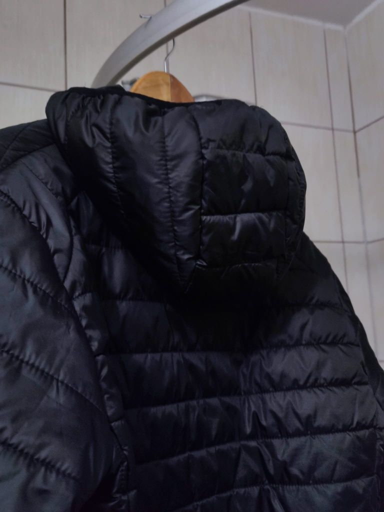 kurtka puchowa cienka L Ecko unltd czarna szara siwa jacket bluza hood