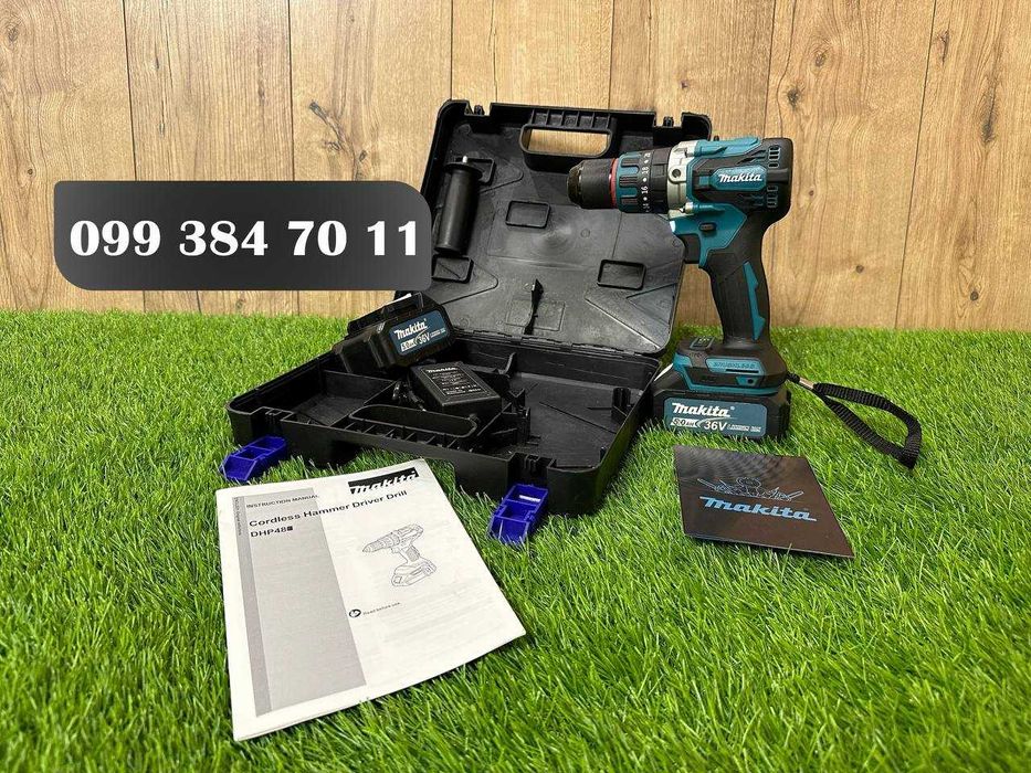 Акумуляторний Шуруповерт Makita DHP 485 Безщітковий 2 АКБ 36В/5Ач 95Nm