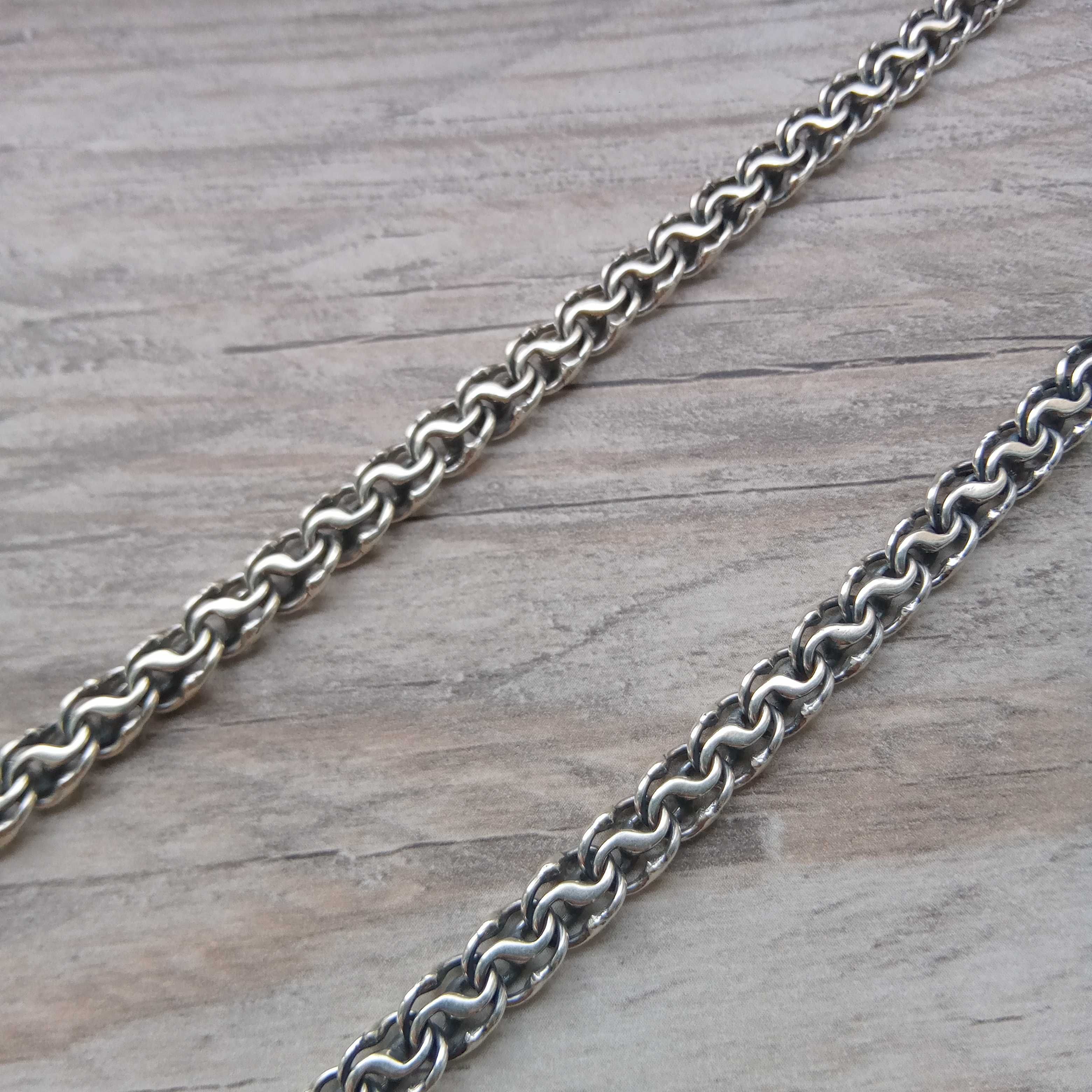 Серебрянная цепочка мужская змейка срібло 925 проби