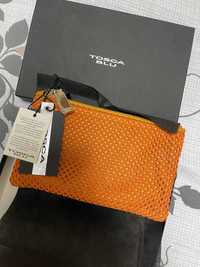 Tosca blu клатч оригинал сумка косметичка натуральная замш кожа