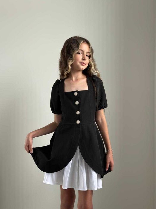 Сукня чорна для дівчинки підлітка в школу ошатна стильна підліткова