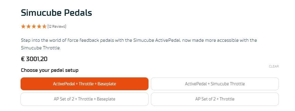 Simucube - ActivePedal + Throttle + Baseplate