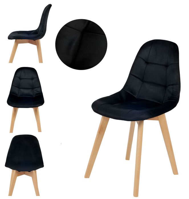 Krzesło Skandynawskie DSW welurowe NOWOCZESNE KOLORY