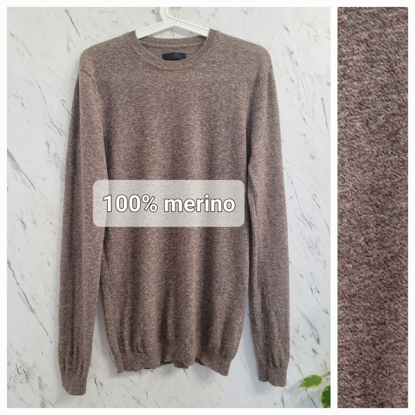 Sweter melanż 100% wełna merino