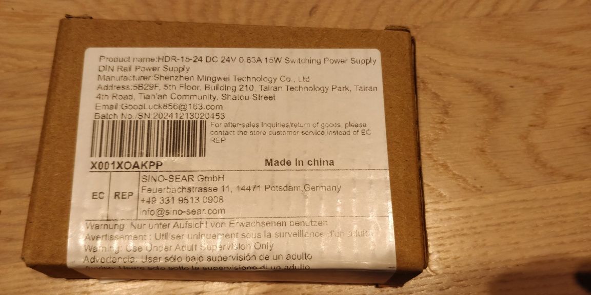 zasilacz na szynę DIN Dewin HDR-15W-24V 0.63A