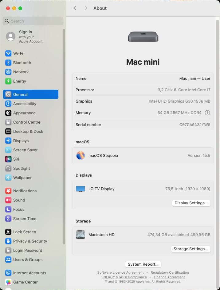 Mac mini 2018р / Core i7 / 64 GB RAM / 512 GB SSD + Luna display
