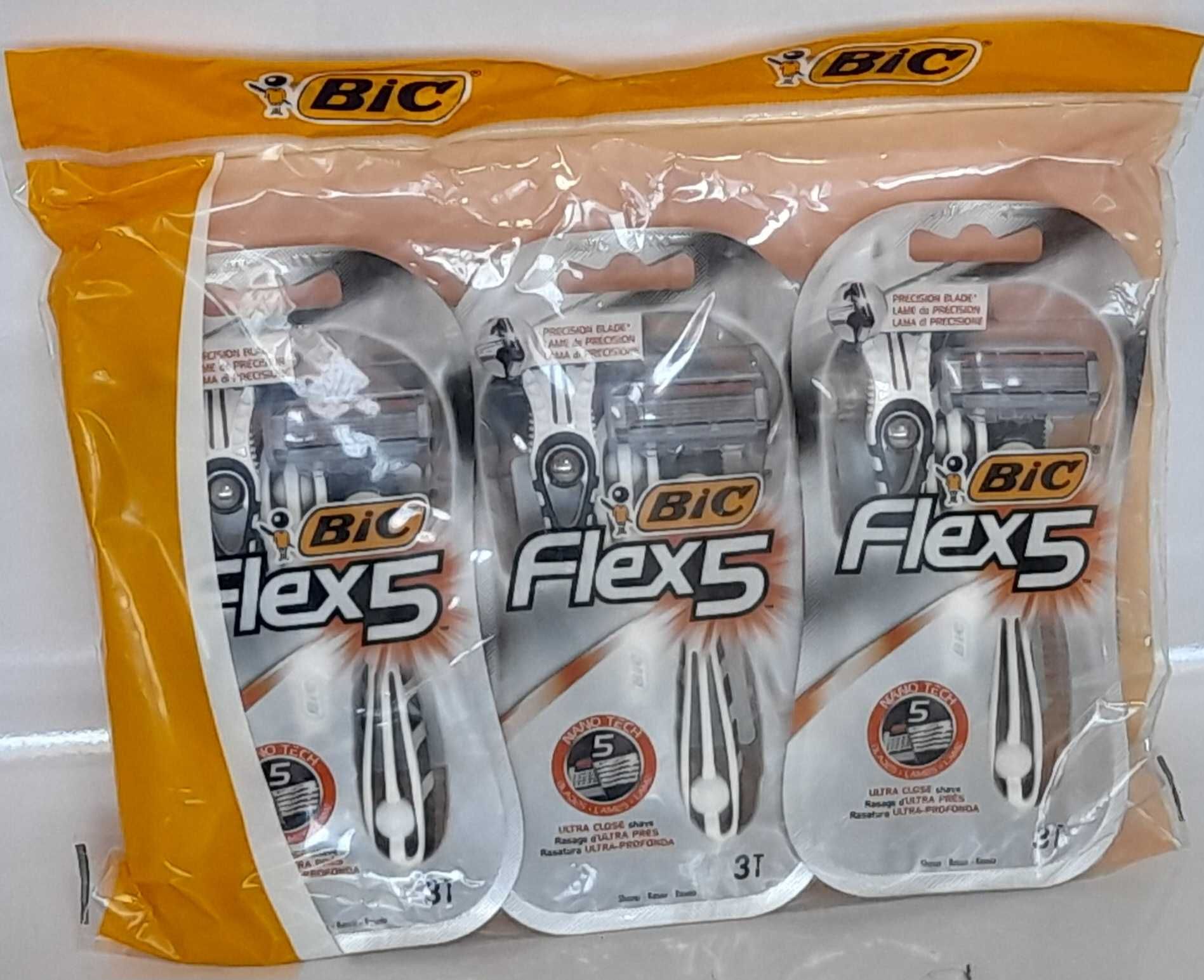 Máquina Barbear Bic Flex 5 Pack 3x3 = 9 Unidades