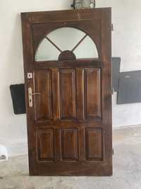 Drzwi zewnetrzne lewe z futryną dębowe