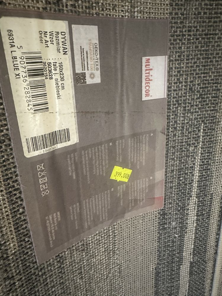 Dywan Multidecor 160x230 wzór fale niebieski grafit popiel