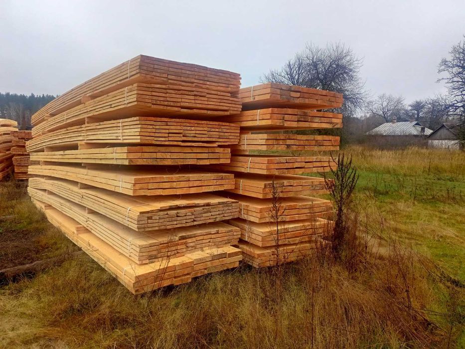 Будівельна деревина: дошка, кроква, балка, брус (сосна 4м-6м) ОПТ