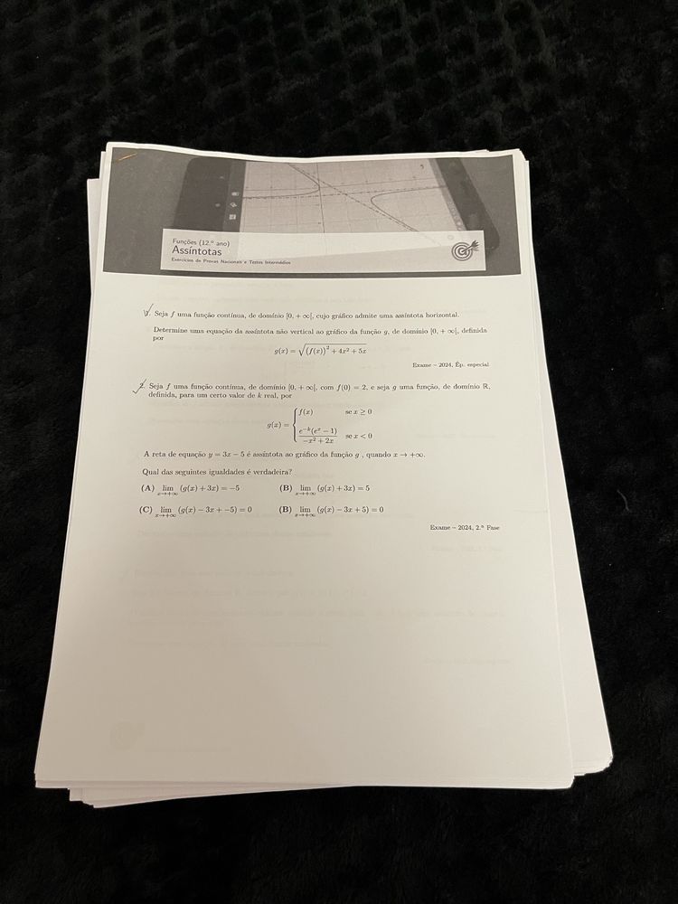 Exercícios de matemática A