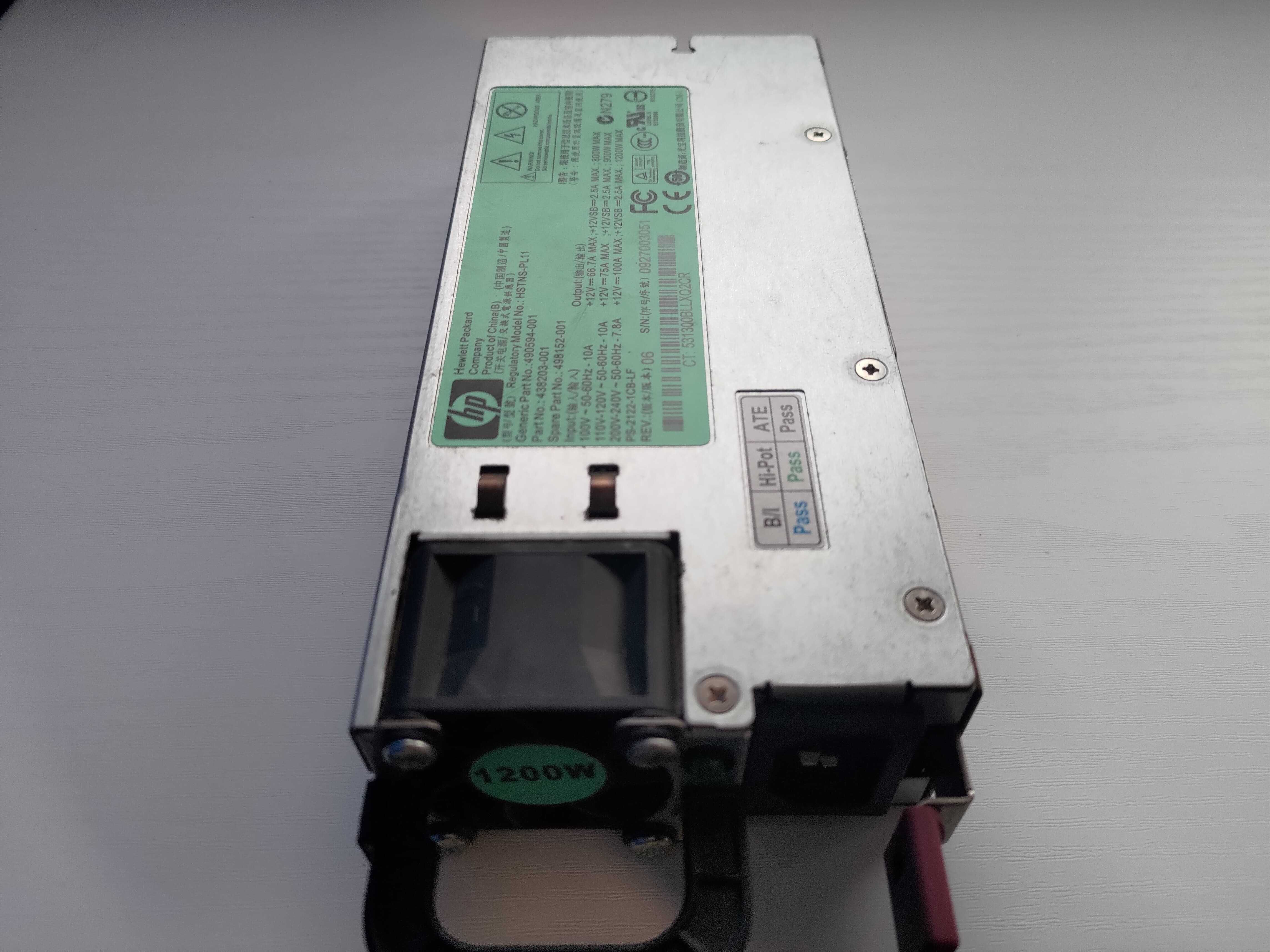 PSU Fonte alimentação HP 1200W Plus Platinum 94% Eficiência