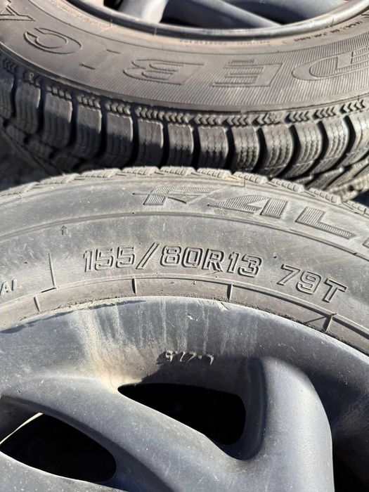 Koła Fiat Panda 4x98 58.1 155/80/r13 Opony Zimowe prawie jak nowe