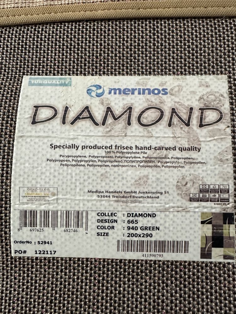 Dywan turecki Diamond 290 x 200 gruby ciężki solidny