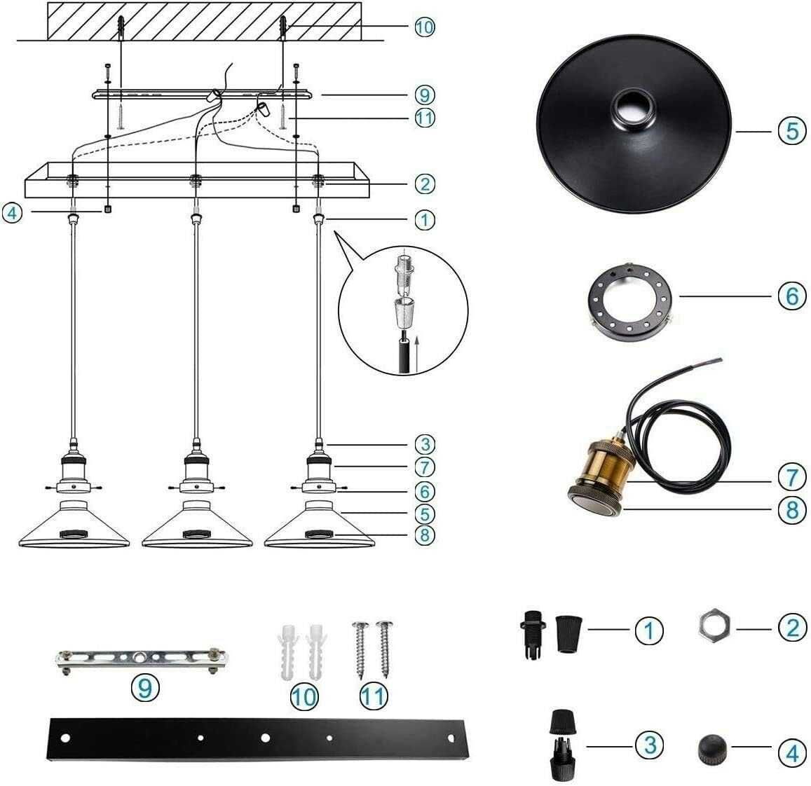 Lampa wisząca sufitowa żyrandol  3punkty światła / 3 klosze