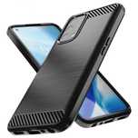Carbon Case Elastyczne Etui Pokrowiec Oneplus Nord N200 5G Czarny
