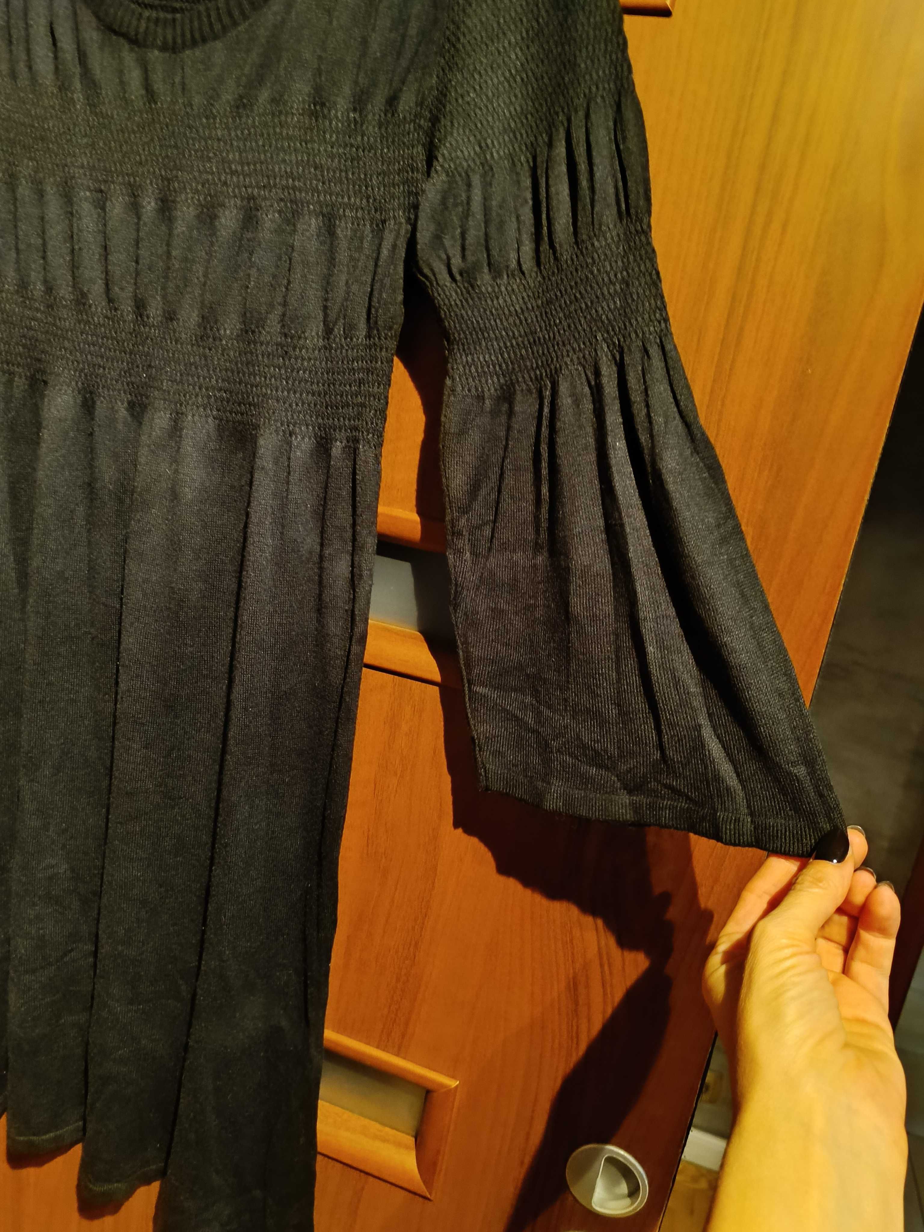 Dzianinowa sukienka midi czarna H&M, roz. M