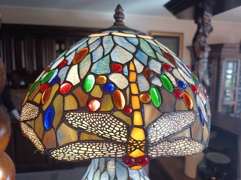 Lampa Tiffany witrażowa, ważka