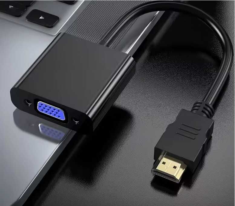 Adapter przejściówka WTYK konwerter HDMI - VGA D-SUB 15PIN kabel HD