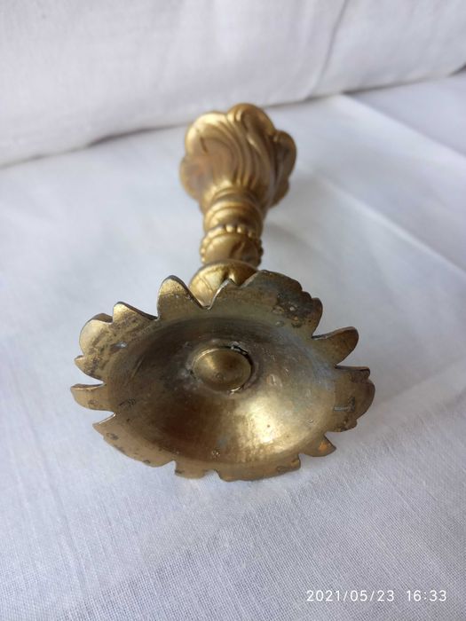 zabytkowy świecznik retro ludwikowski ludwik vintage mosiądz