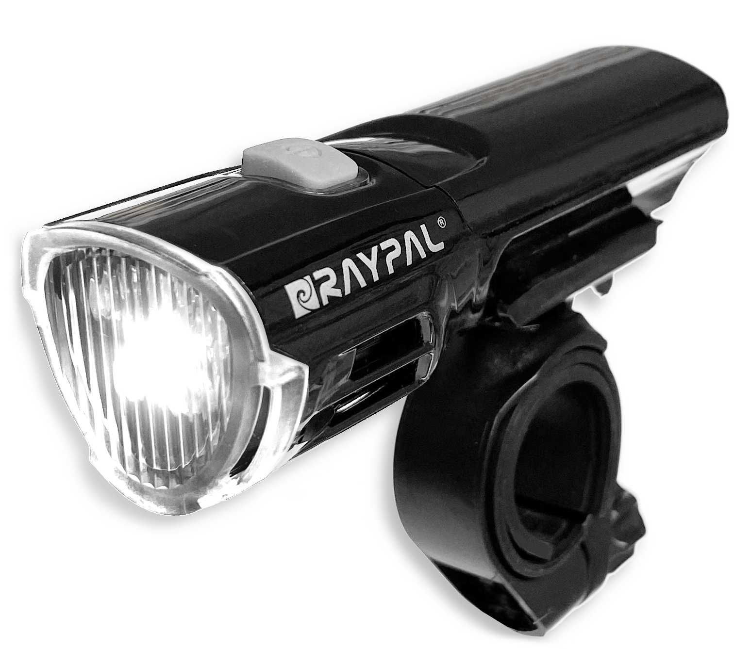 RayPal - Lampka Rowerowa Przód 200 lumenów Z Uchwytem 3x AAA
