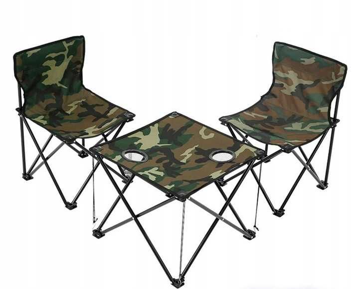 Zestaw 2x krzesło wędkarskie turystyczne +stolik