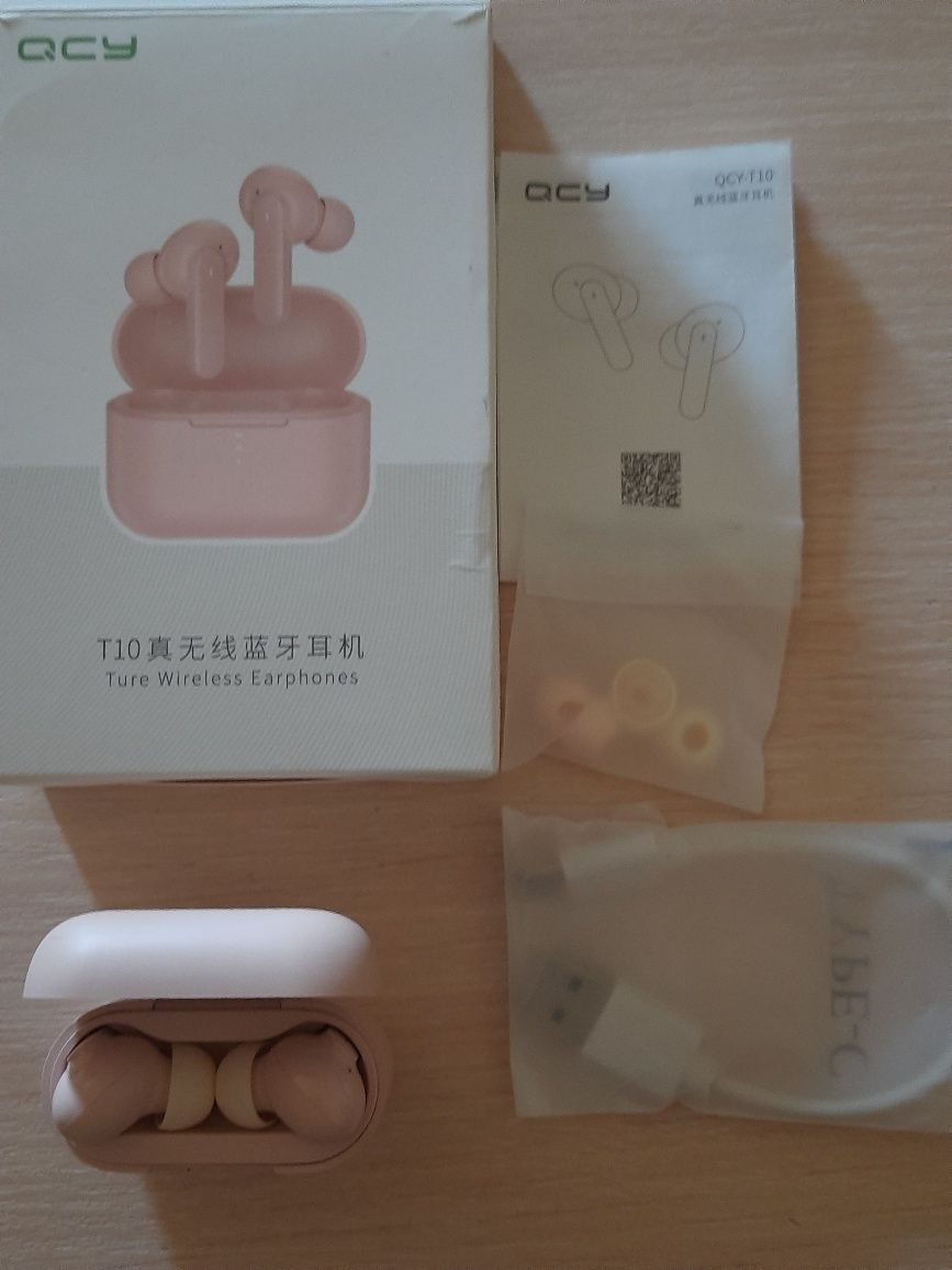 Навушники TWS QCY T10 pink