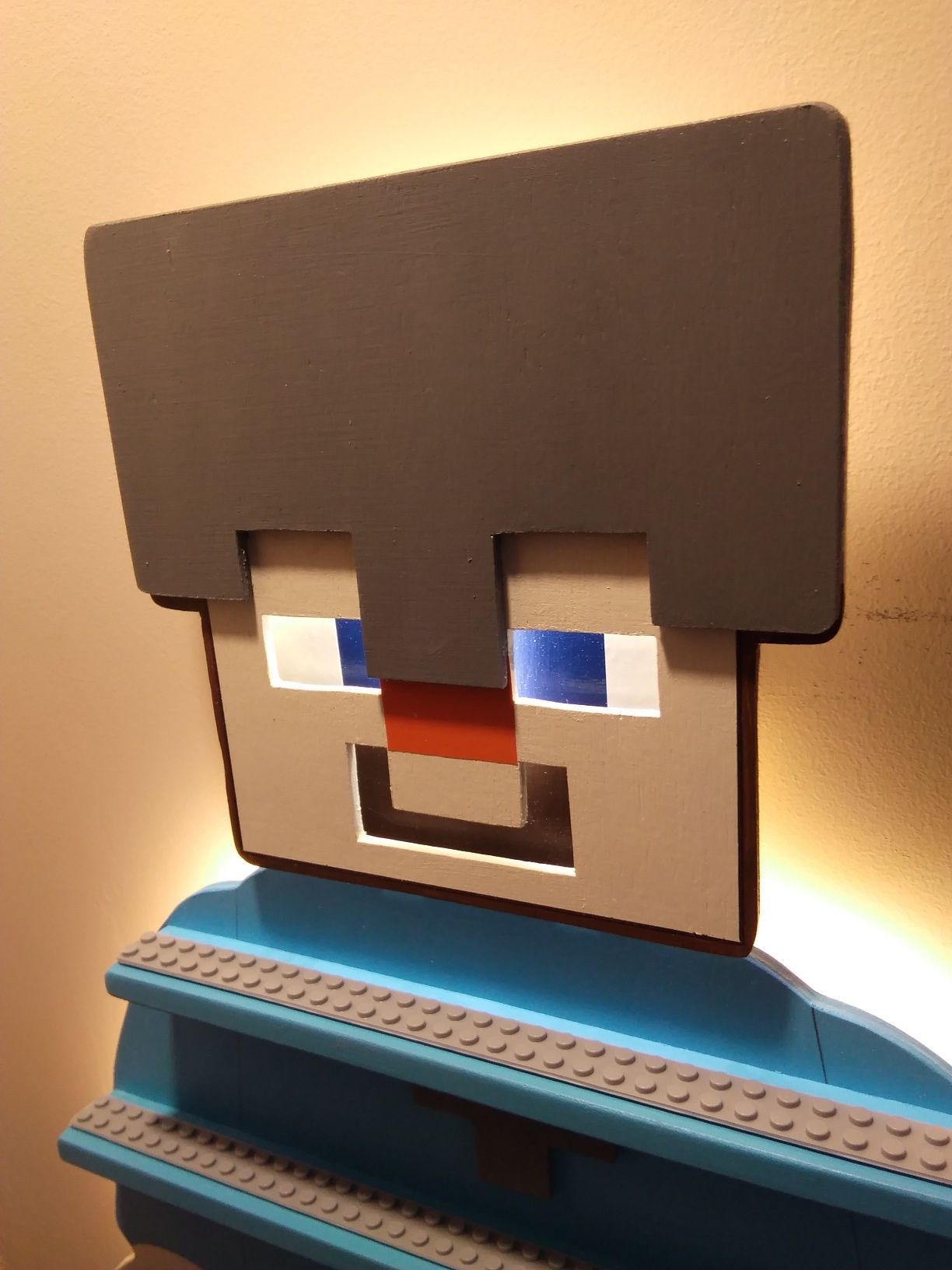 Półka lampka Minecraft do minifigurek Lego