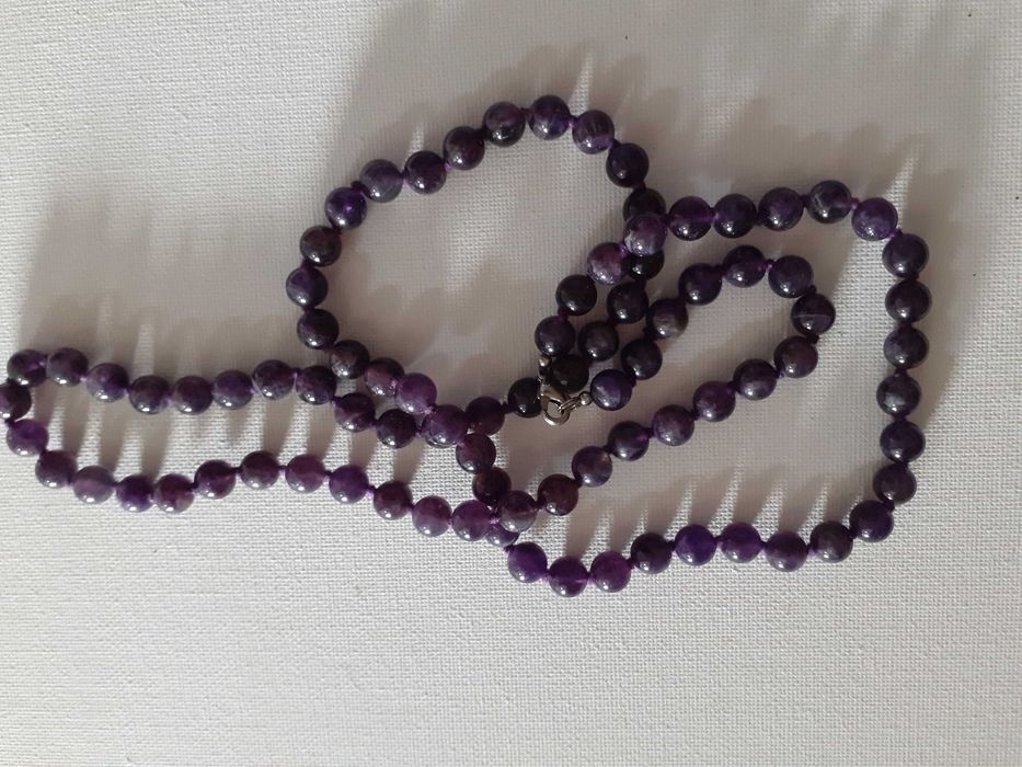 Colar pedra ametista comprido