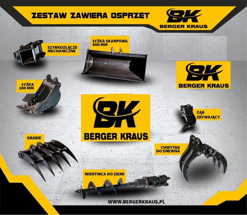 Minikoparka 2023 Berger Kraus 1200KS KABINA - bogate wyposażenie