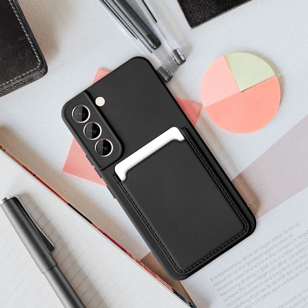 Futerał CARD CASE do SAMSUNG S24 czarny+ szkło hartowane