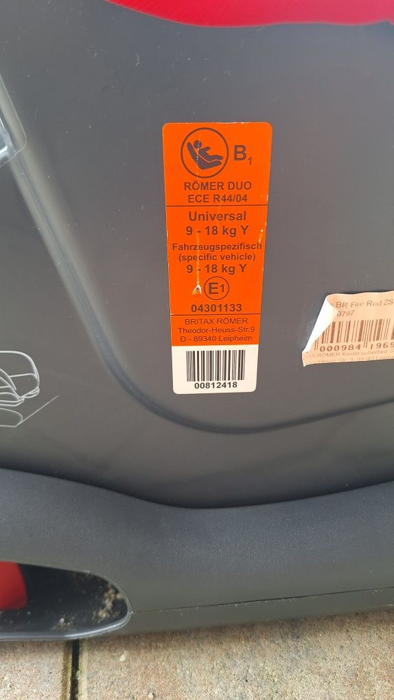 Fotelik britax Romer isofix 9 - 18 kg
