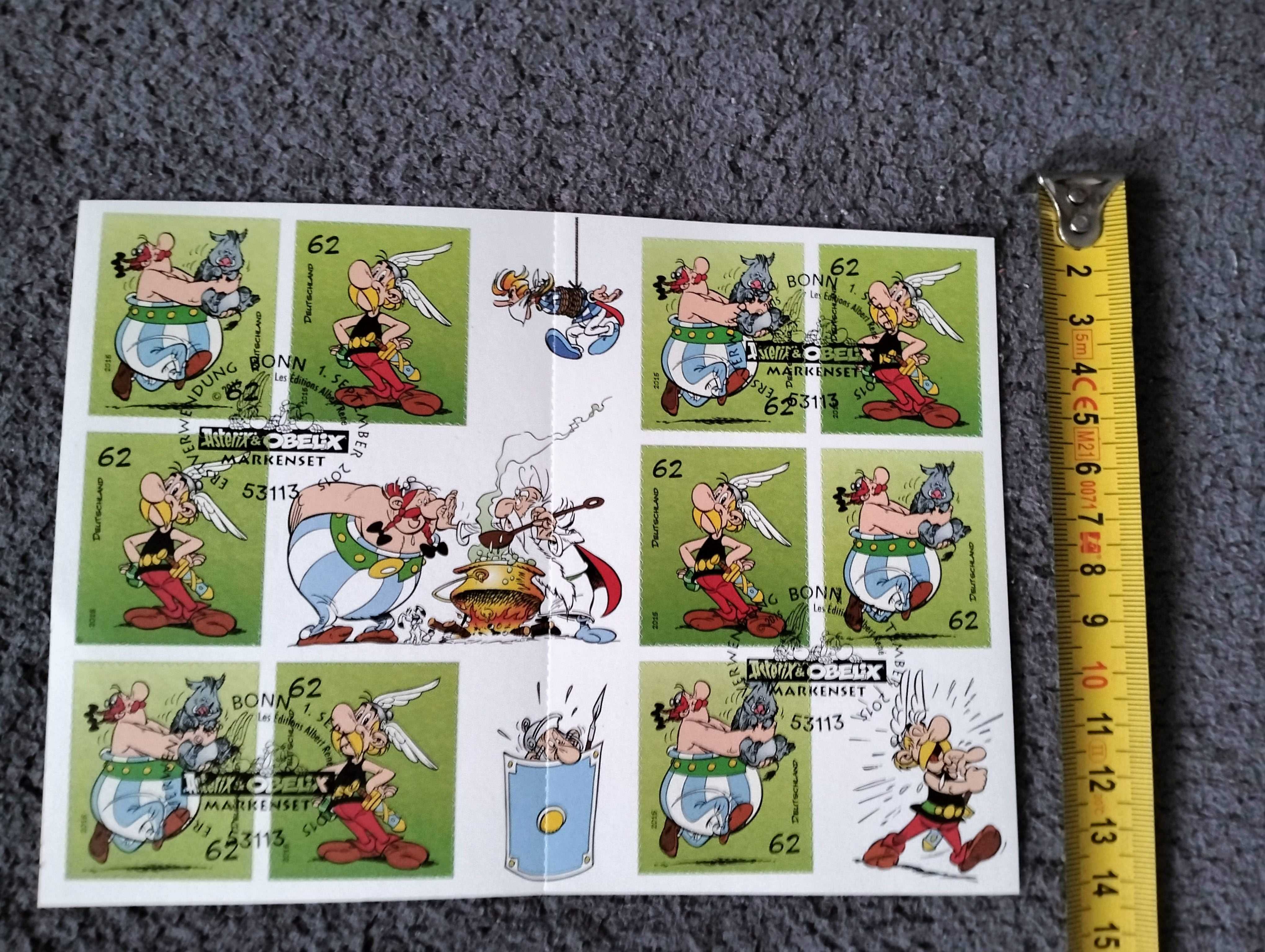 Komiks Asterix i Obelix, zestaw, blok, znaczki