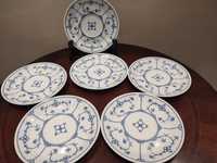 Śliczny zestaw sześciu spodków porcelana Jager