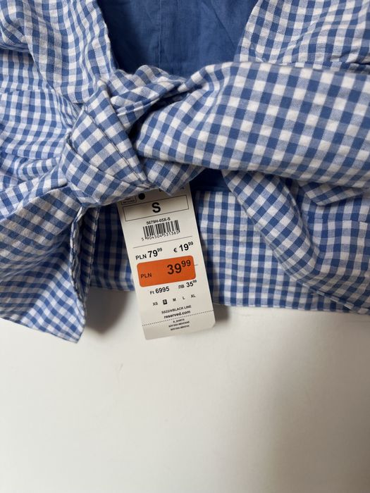 Bluzka bez rękawów w kratkę letnia