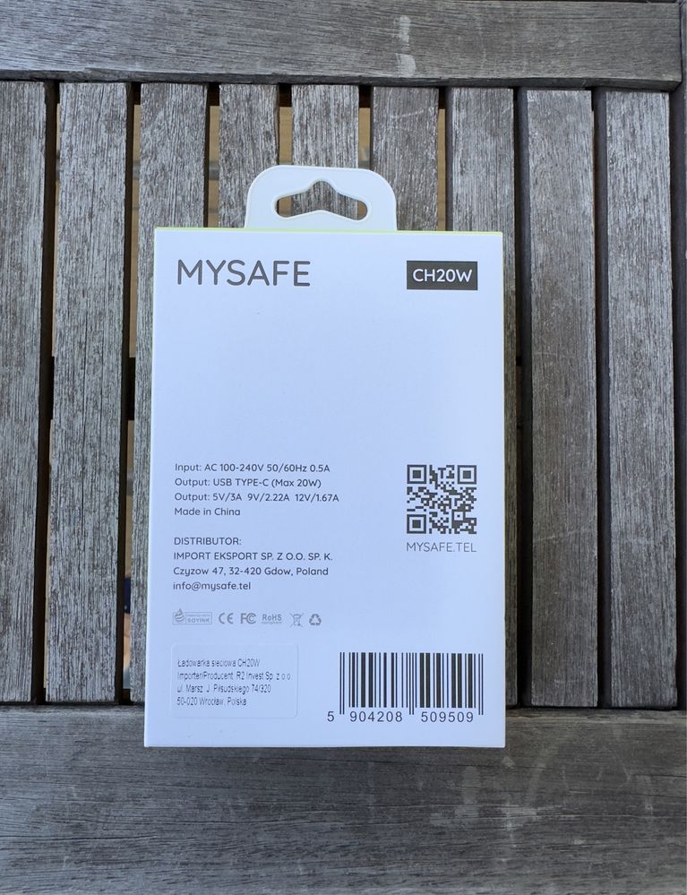 Ładowarka Mysafe 20W QC/PD typ C NOWA