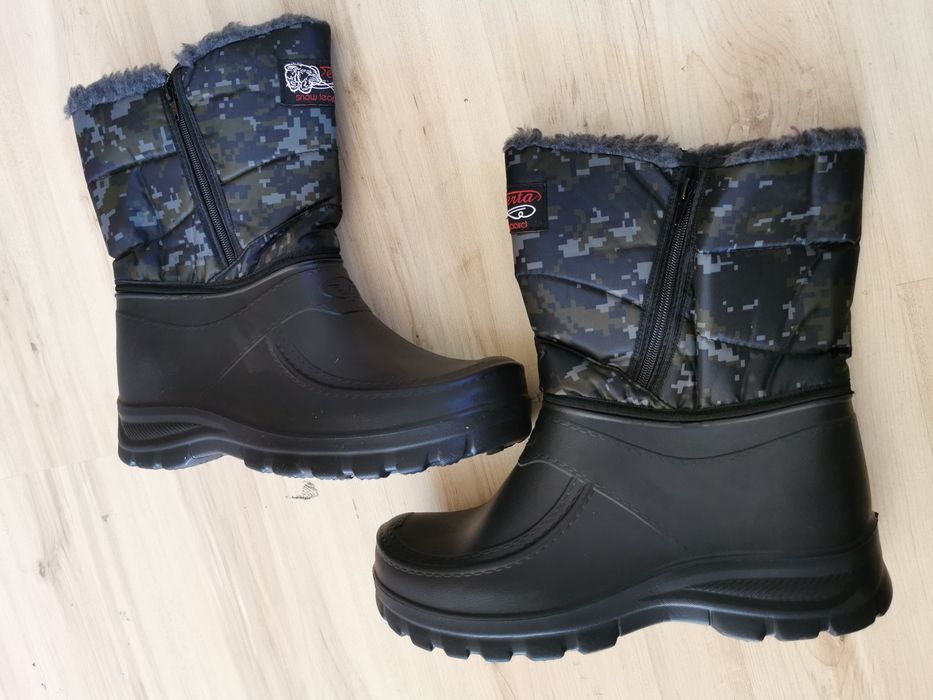 Kalosze Ocieplane Męskie Wysokie Zimowe Śniegowce