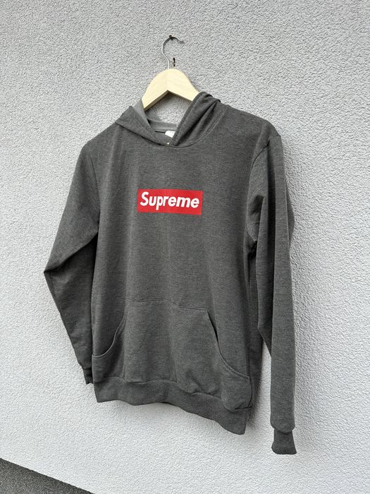 Supreme S M szara damska bluza wciągana z kapturem bootleg