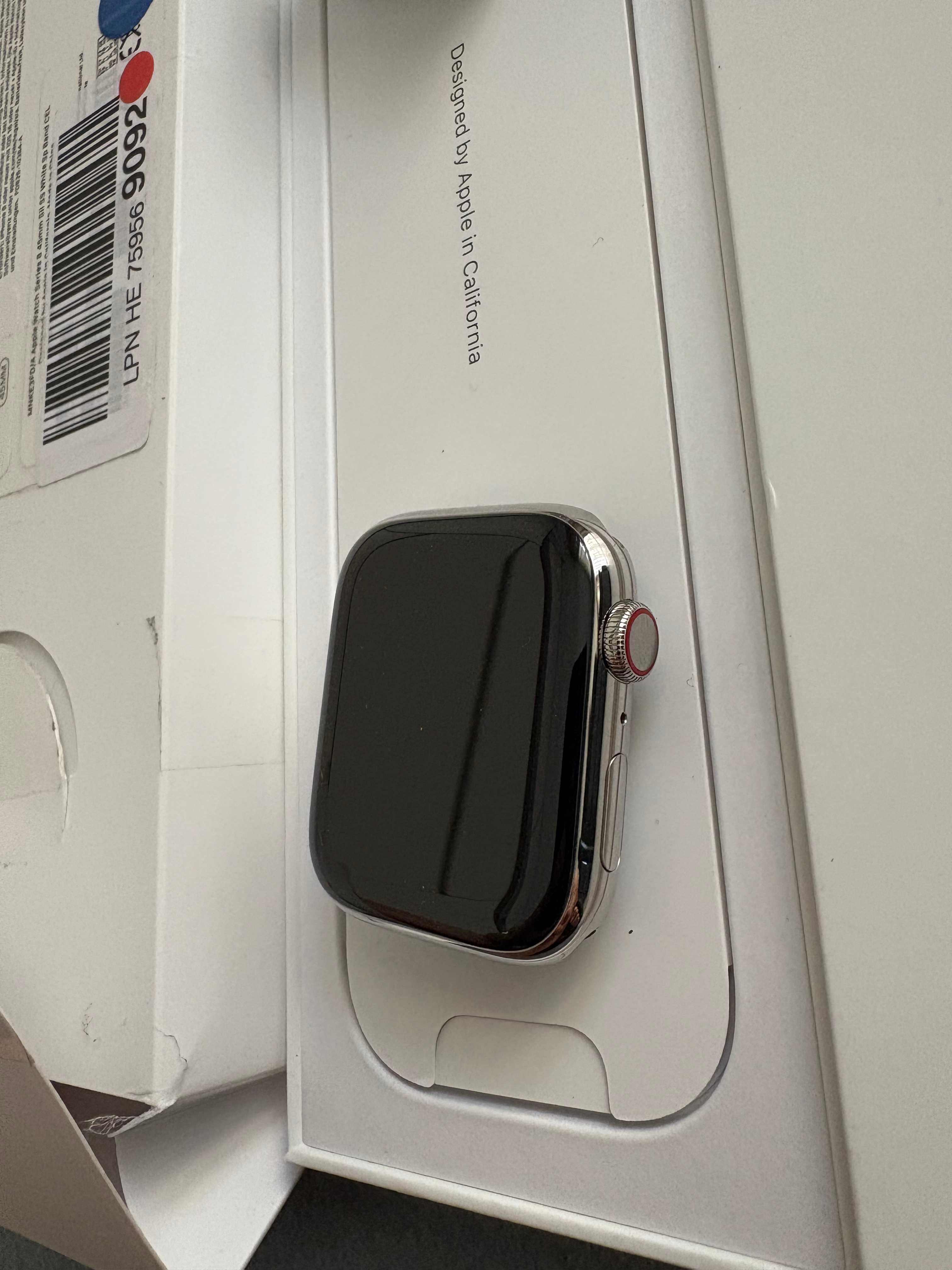 Apple Watch 8 45mm cellular srebrny stal nierdzewna iCloud