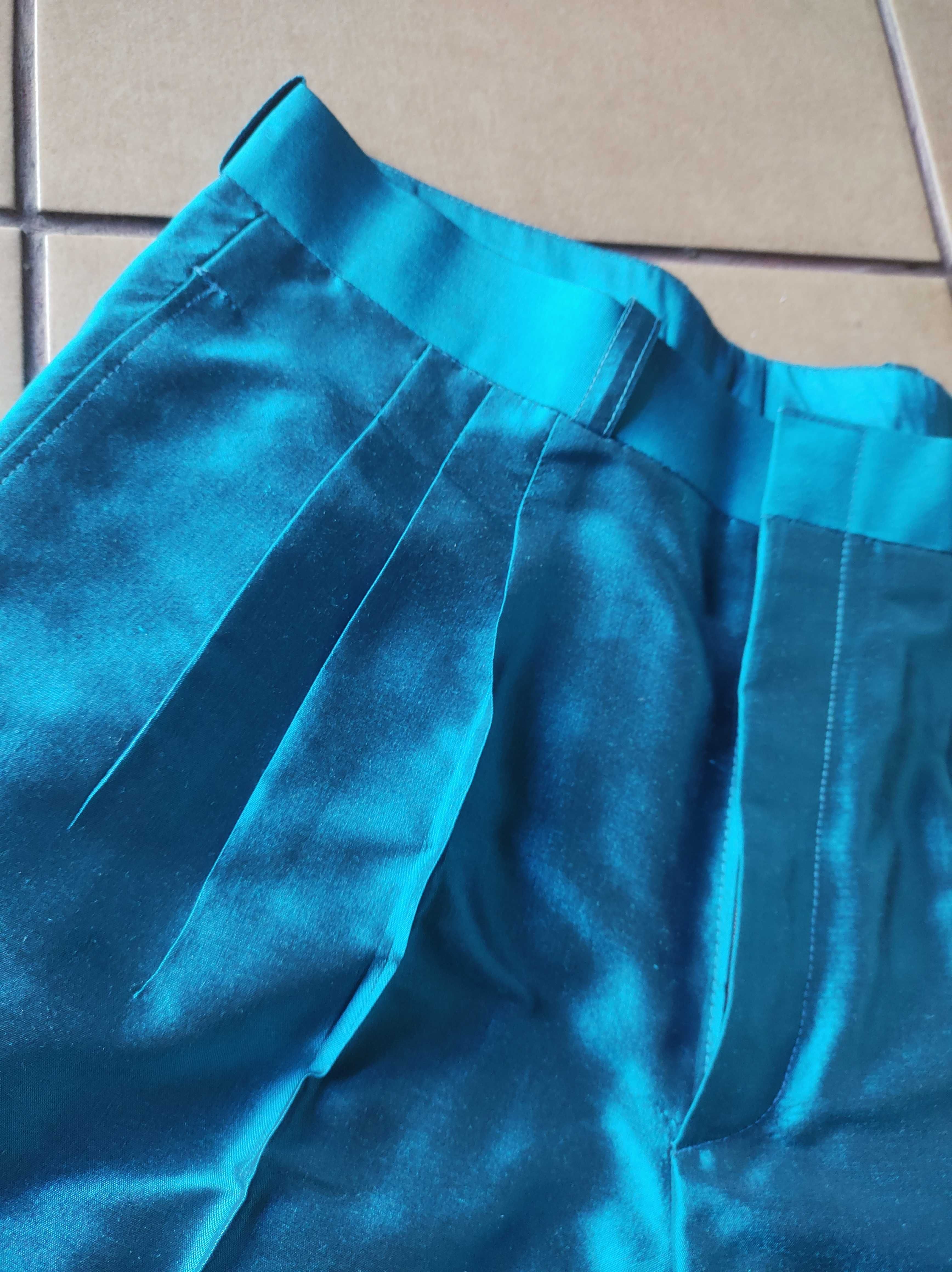 Made in spain spodnie 100 jedwab naturalny silk m l