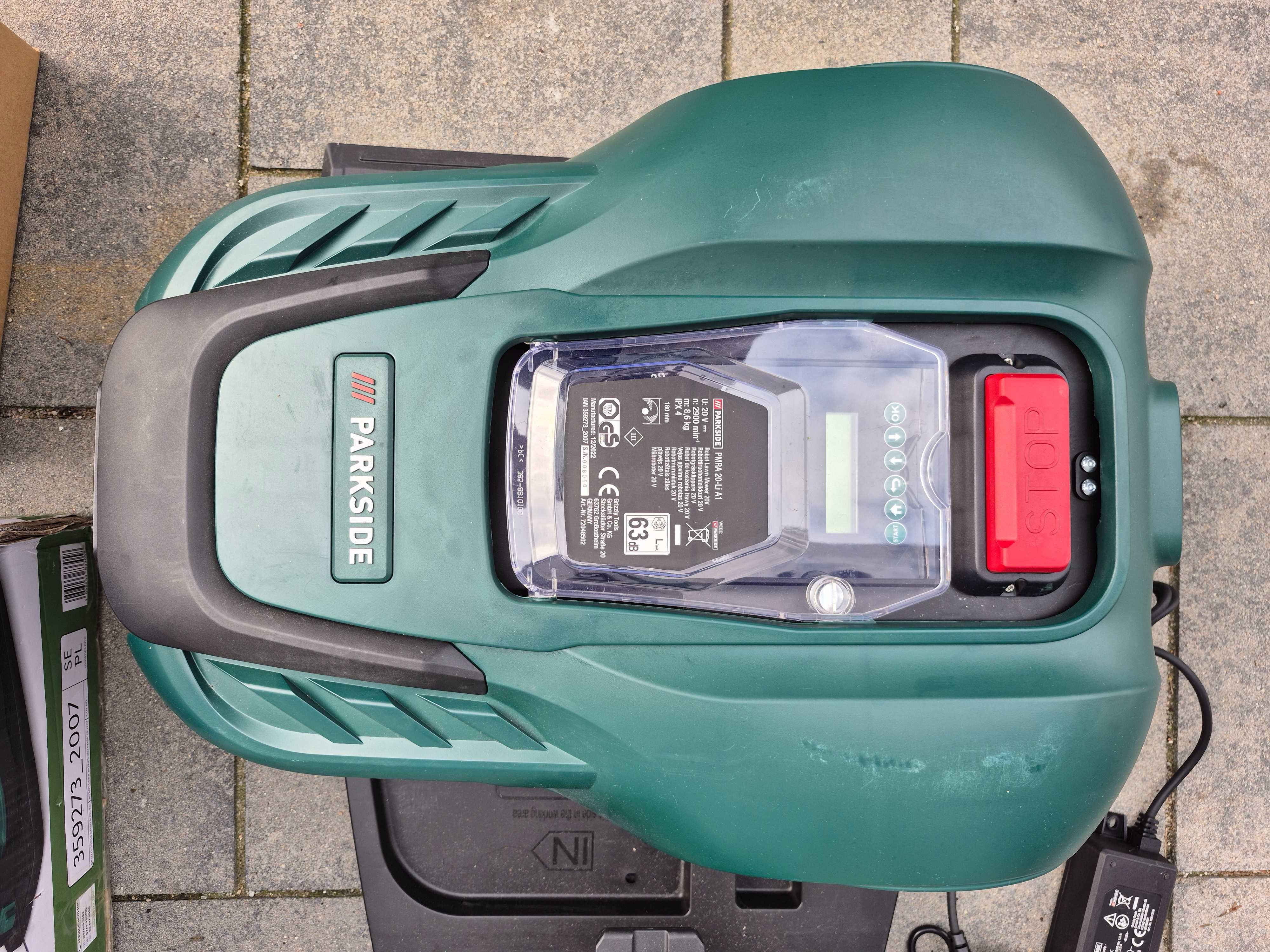 Nowy robot koszący Parkside PMRA 20-Li A1 | faktura | czujnik deszczu