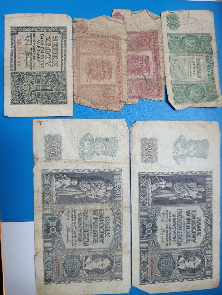 Zestaw banknoty PRL i okupacja 1940-46