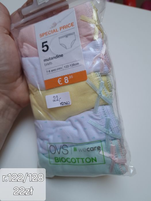 2x5pak majtki dla dziewczynki rozmiar 122/128