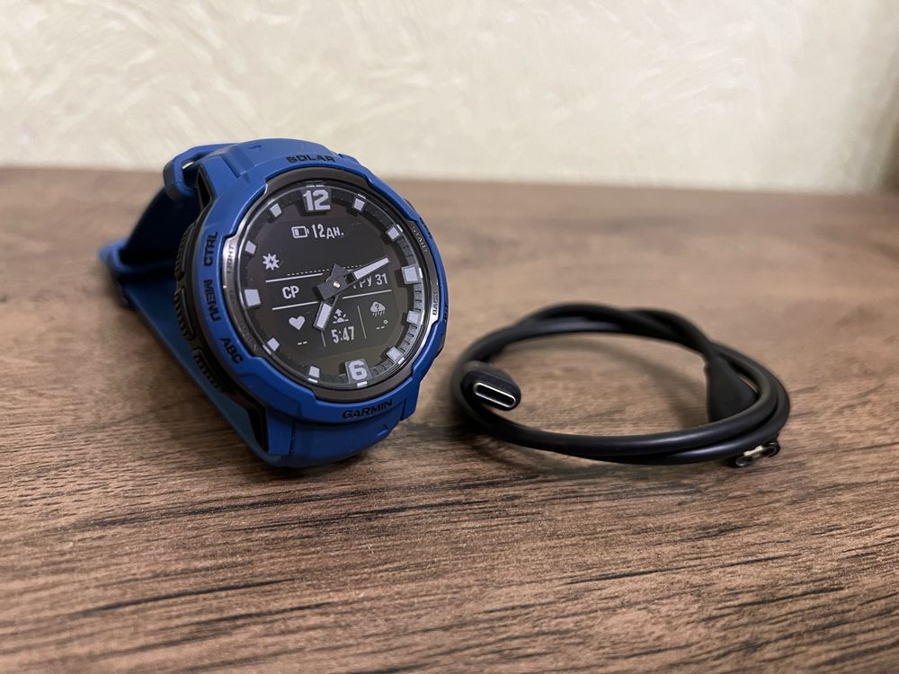 Смарт-часы Garmin Instinct Crossover Solar Tidal Blue