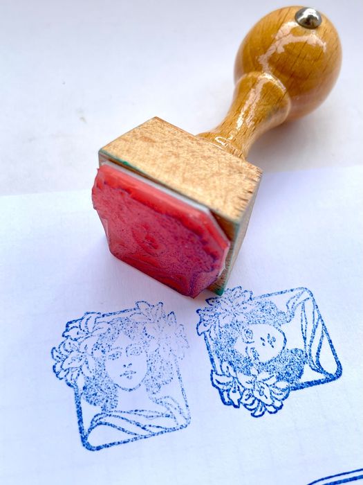 Pieczątka dama Art Nouveau