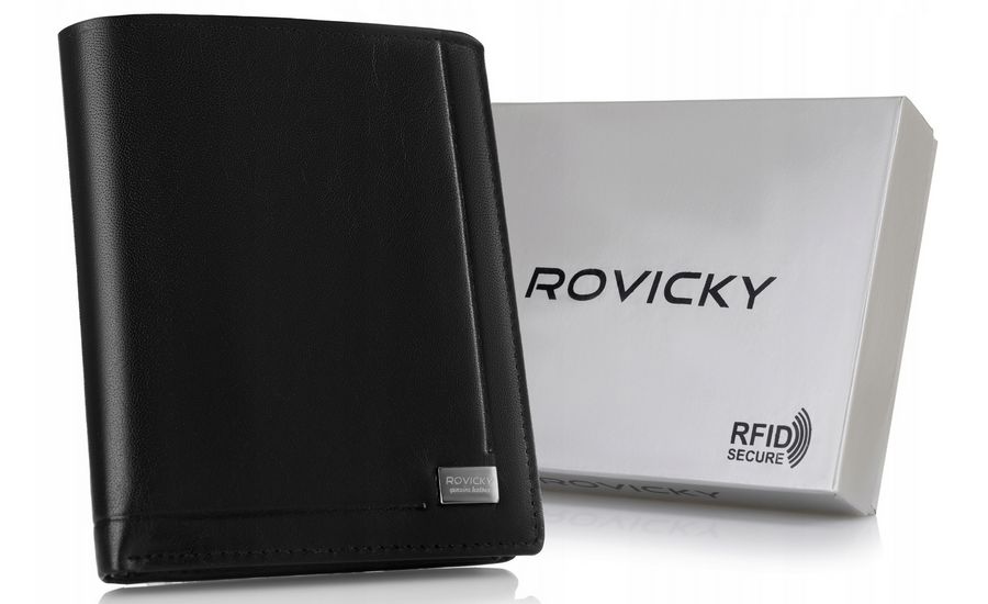 skórzany portfel męski w orientacji pionowej - rovicky